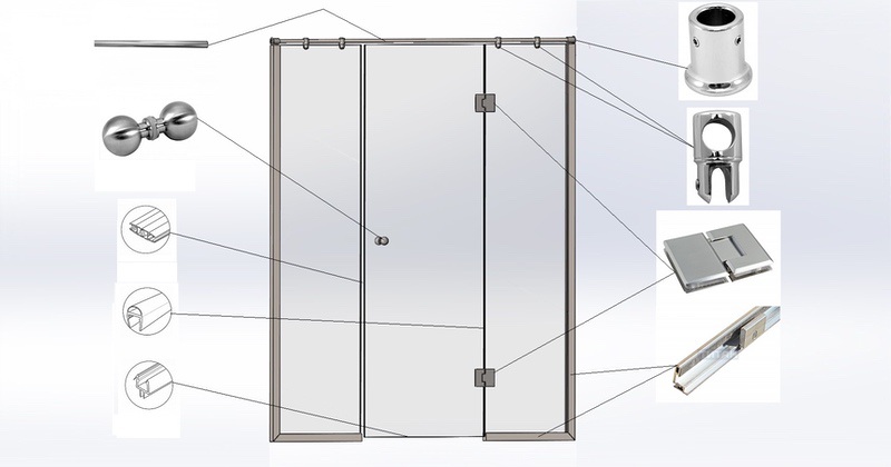 Характеристики фурнитуры для стеклянных дверей душа