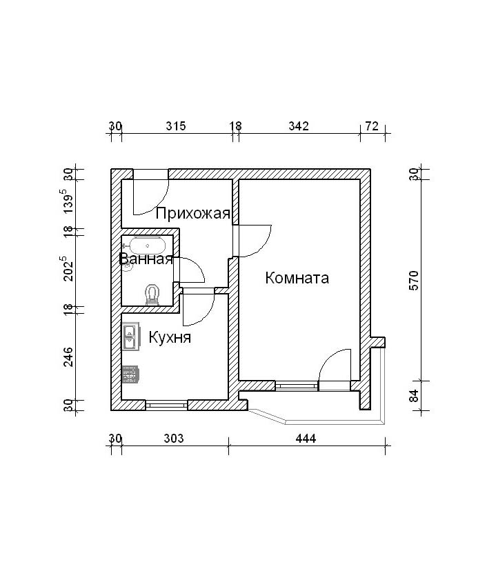 План квартиры 1 комната. Планировка квартиры п44 однушка. План однокомнатной квартиры п44. Планировка п-44 однокомнатная без балкона. План однокомнатной квартиры п44т.