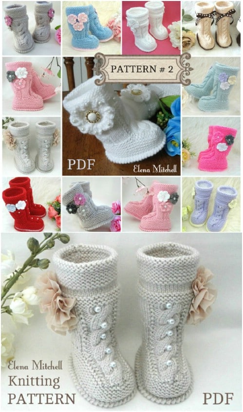 Adorable Hand Knit Baby Booties