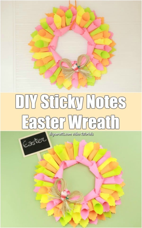 Colorful DIY Sticky Note Wreath