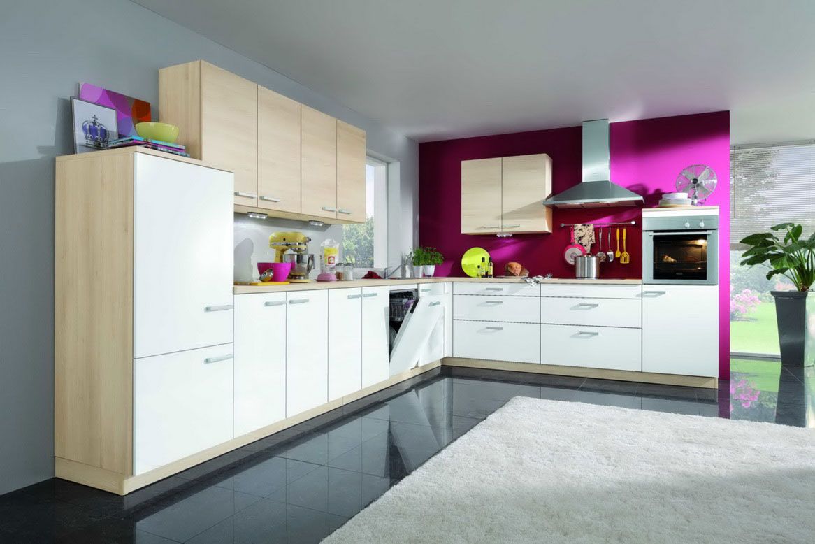 Fuchsia & Light Neutrals Kitchen