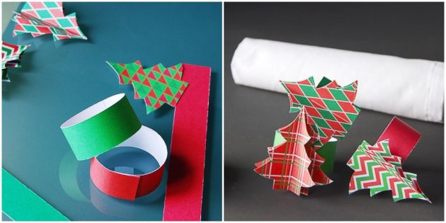 Как украсить новогодний стол: Кольца из бумаги