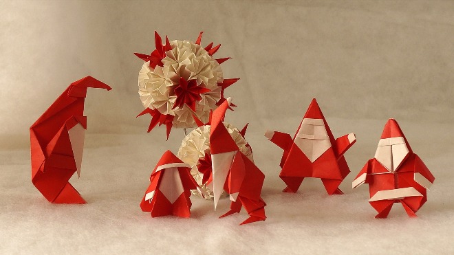 Новогодние поделки в технике оригами
