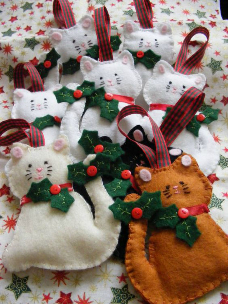 Идеи нарядов для новогодней красавицы, или Елочные игрушки из фетра, фото № 29