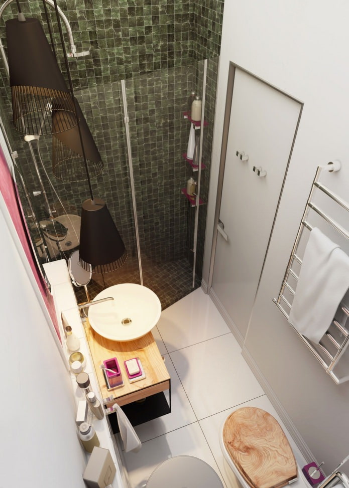 ванная в интерьере квартиры 15 кв. м.