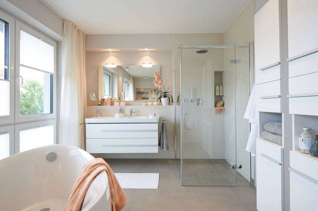 ванная с душевой кабиной фото интерьера