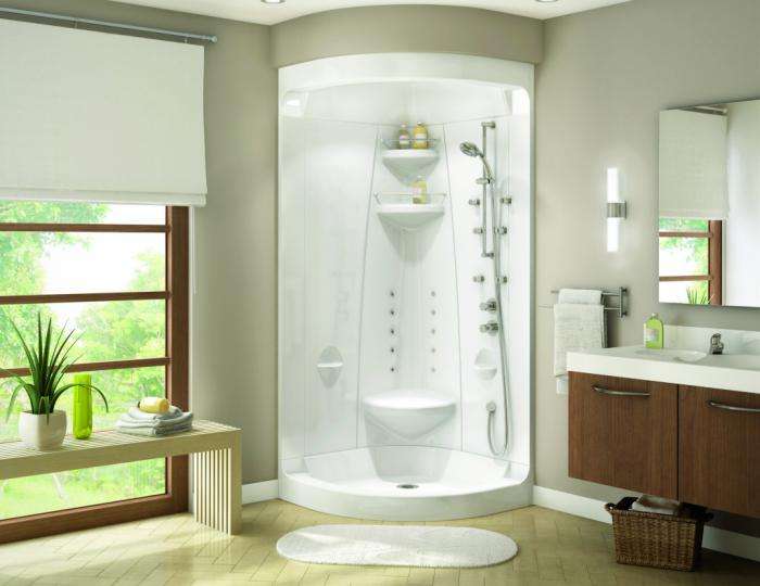 ванная с душевой кабиной стильный дизайн