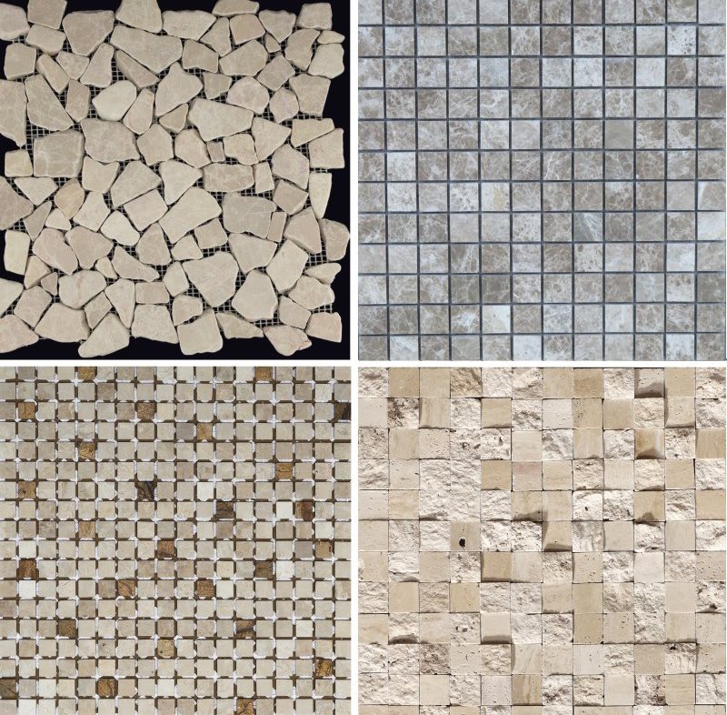 Разновидности каменной мозаики для отделки ванной комнаты