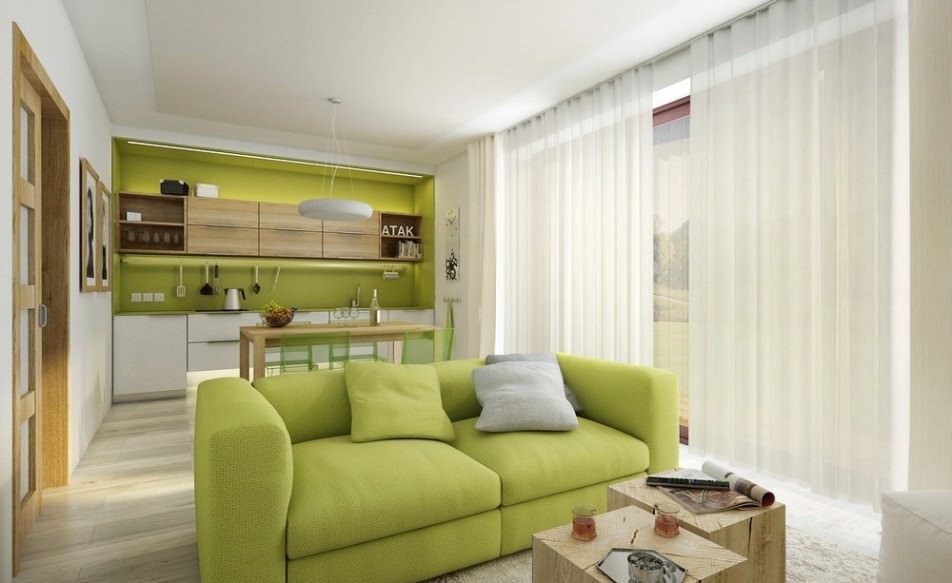 гостиная комната в зелёном цвете дизайн идеи