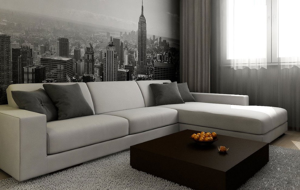 Угловой диван в стиле минимализма