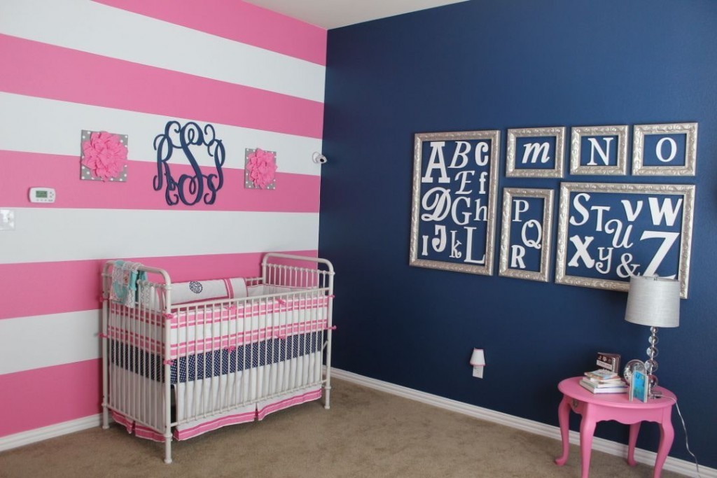 Розово-синяя комната для девочки