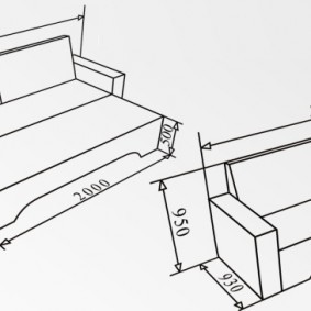 Типовые размеры дивана системы еврокнижка