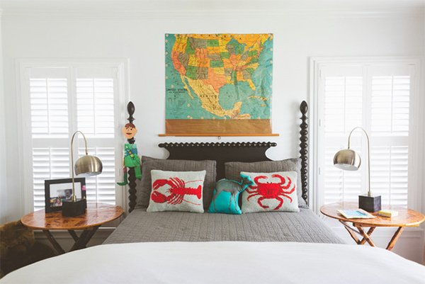 world map headboard