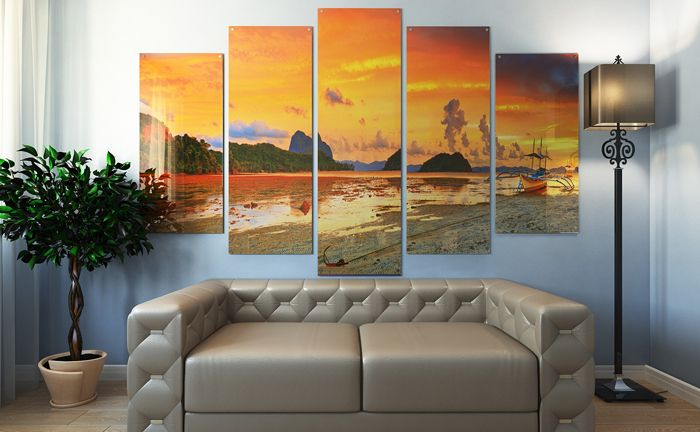 Если вы хотите оставить себе на память закат на берегу океана, который сфотографировали в отпуске, сделайте триптих и окно в чудесный мир будет украшать вашу комнату