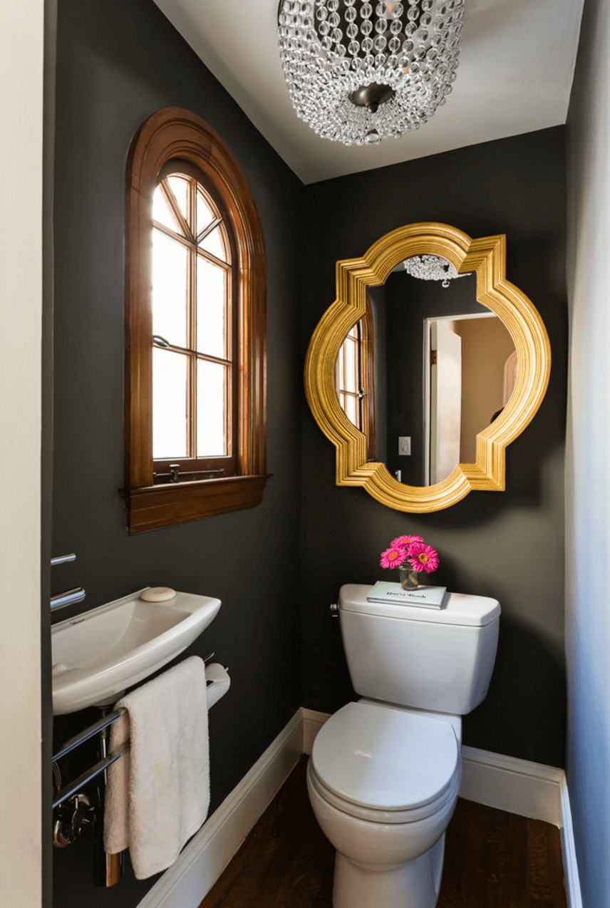 Оригинальный дизайн зеркала в интерьере ванной комнаты - Фото 25