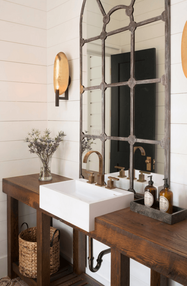 Оригинальный дизайн зеркала в интерьере ванной комнаты - Фото 28