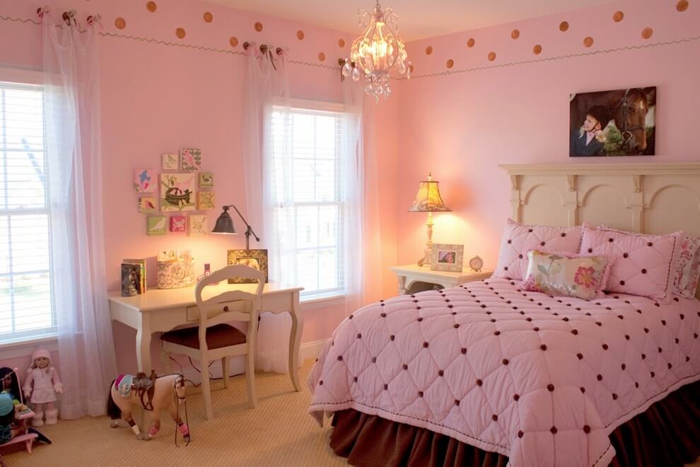 Розовый цвет в интерьере детской комнаты для девочки