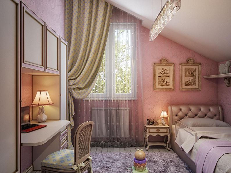 Маленькая детская комната в розовом цвете