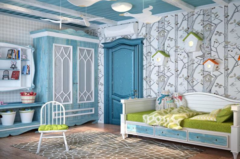 Дизайн интерьера детской комнаты в средиземноморском стиле - фото