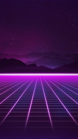 Retrowave, Purple, lines, 4K (vertical)