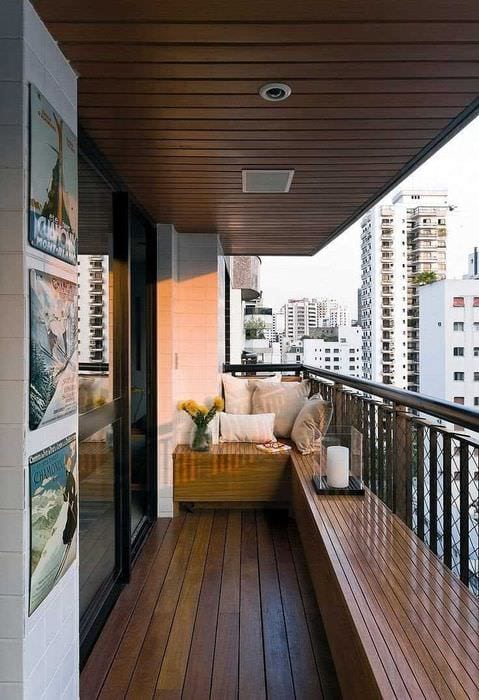 дизайн открытого балкона