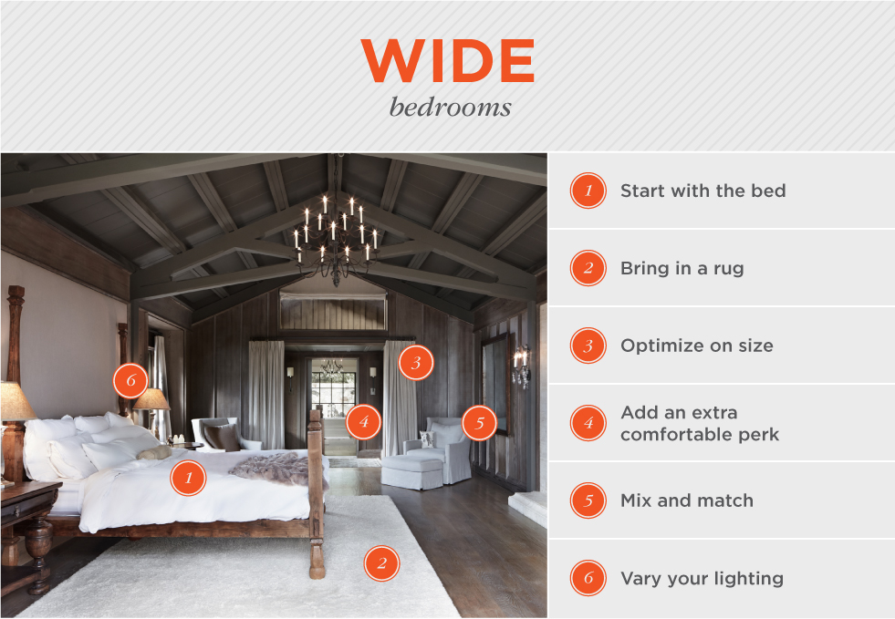 How to arrange furniture in a big bedroom